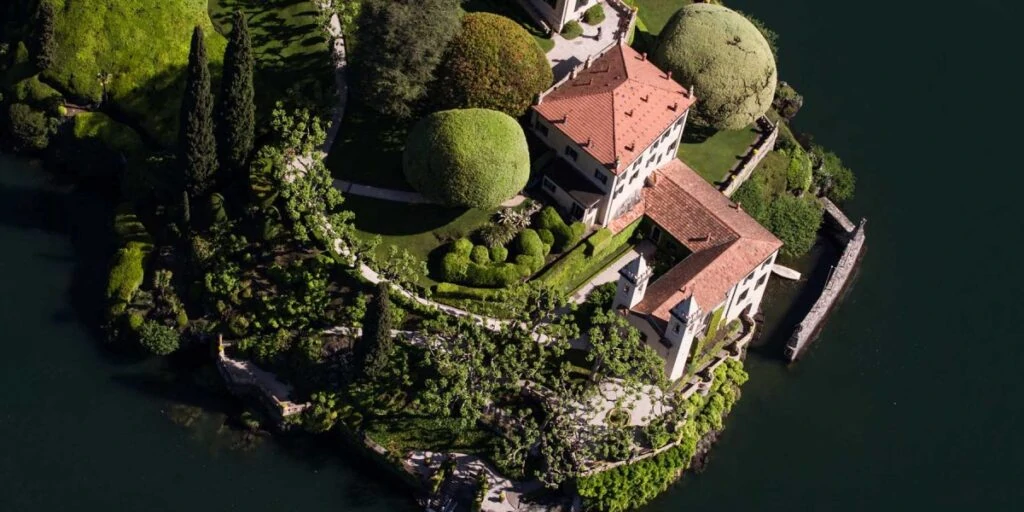 Aereal view of Villa del Balbianello