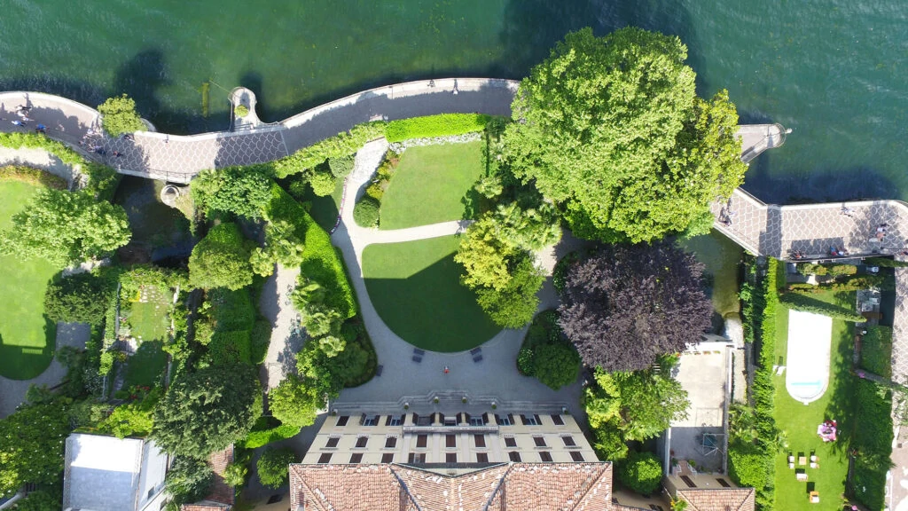 Top aereal view of Villa Parravicini Revel - Lake Como Wedding Venues