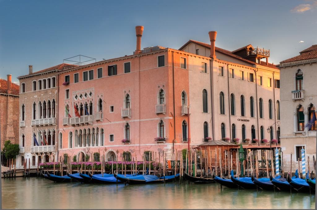 Front view of main building of Ca'Sagredo - Venice Wedding